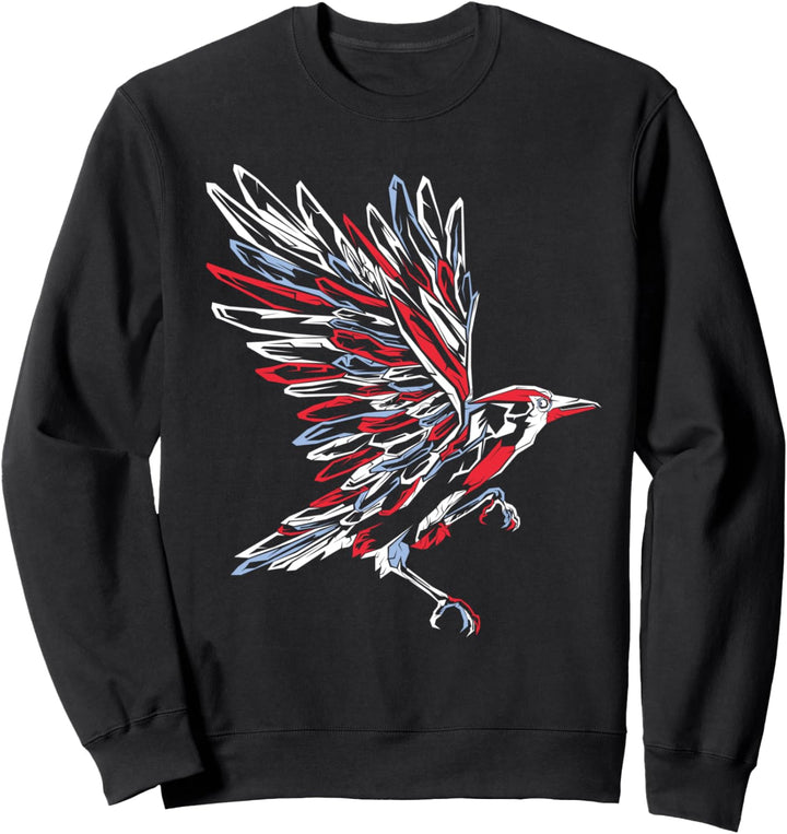 Eagle in Flight Pop Art Illustration Red Blue Sweatshirt