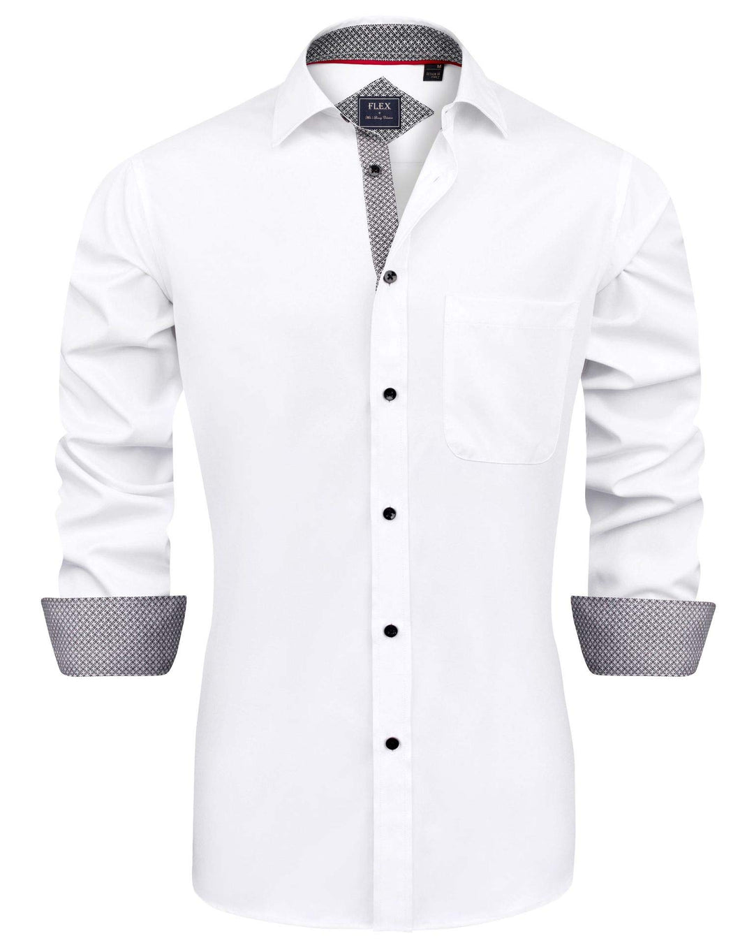 J.VER Herren Hemd Regular Fit Langarm Herrenhemden Freizeithemd Regular Businesshemd elastiscer Must