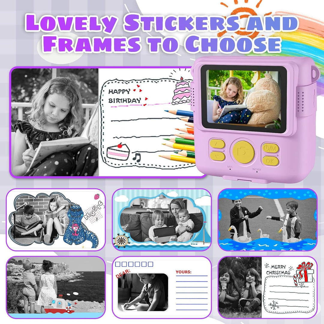 Kinderkamera Sofortbildkamera, 2.4 Zoll Bildschirm 1080P Digitalkamera Kinder, Kamera Kinder Sofortd