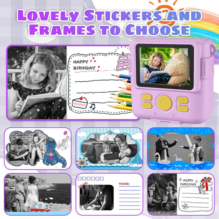 Kinderkamera Sofortbildkamera, 2.4 Zoll Bildschirm 1080P Digitalkamera Kinder, Kamera Kinder Sofortd