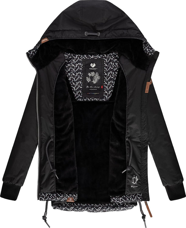 Ragwear Damen Winterjacke Outdoorjacke mit Kapuze YM-Danka XS-6XL S Black21, S Black21