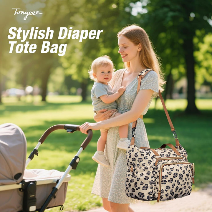 Wickeltasche mit Schnullertasche und Wickelunterlage, Wickelrucksack Multifunktions-Babytasche für G