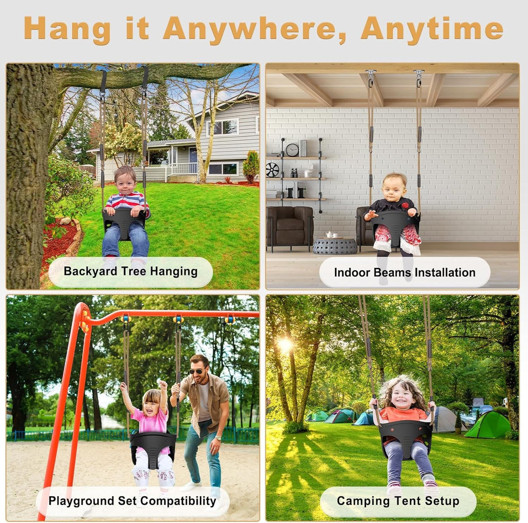Dolibest Schaukel Kinder, Indoor Outdoor Babyschaukel Weichen Plastik Schaukelsitz Spielplatz Garten