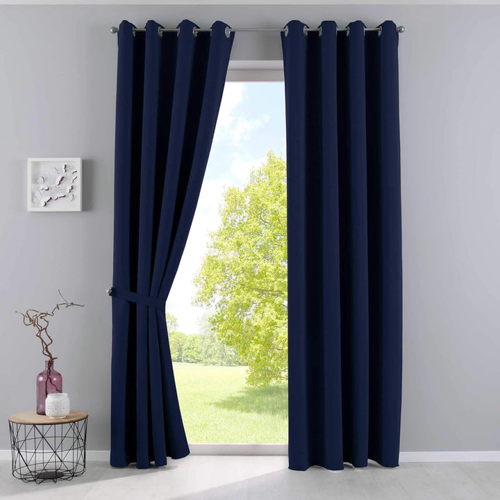 Gardinenbox Vorhänge Blickdicht »Newyork« Blau HxB 225x295 cm 2er-Pack Thermo-Gardinen Verdunkelungs