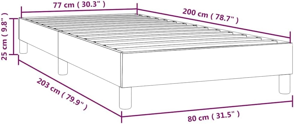 vidaXL Boxspringbett, Bettgestell mit Lattenrost, Bett Polsterbett mit Stützbeinen, Einzelbett Schla