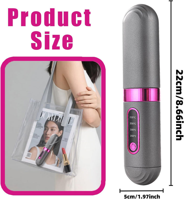 Stylingbürste für Kurze Haare Langes, Glättbürste Kabellos, Haarbürste Elektrisch, 4 Wärmestufen, 16