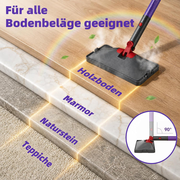 2-in-1 Dampfreiniger,1500W Handgerät,15s Aufheizung | 15s Aufheizung, 8+4 Zubehörteile,5m Kabel &amp; Dr