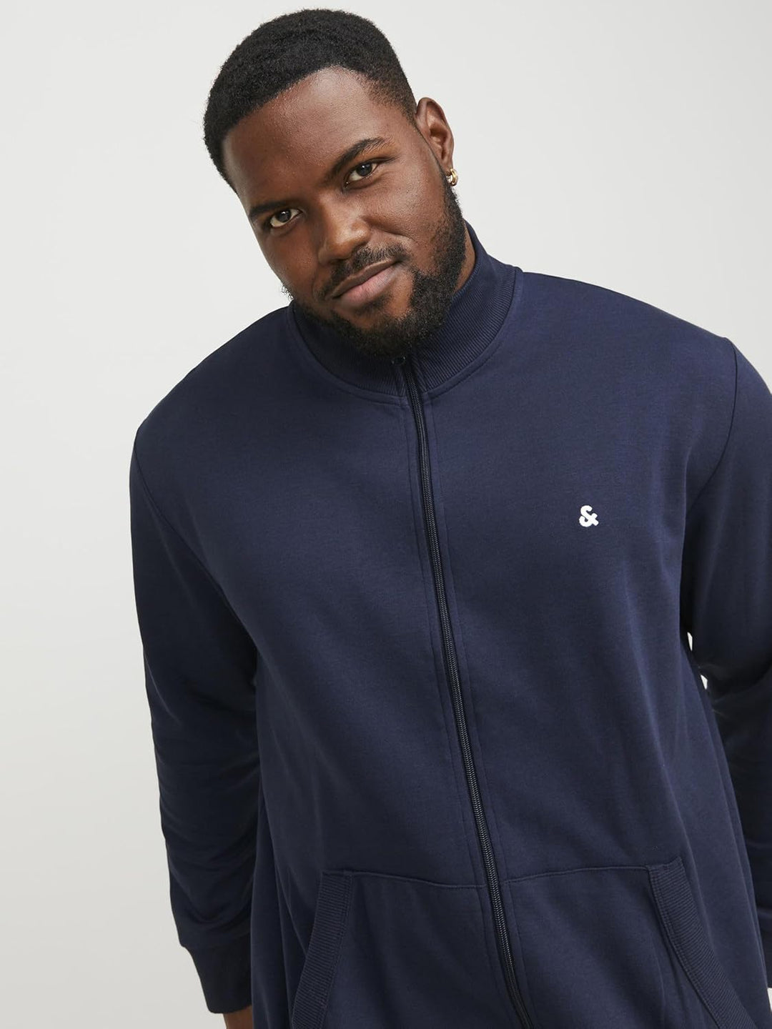 JACK & JONES Male Sweatshirt mit Reissverschluss Logo Sweatshirt mit Reissverschluss 6XL Dunkelblau,