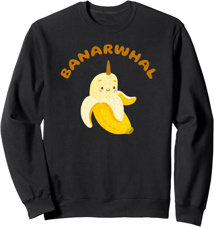 Lustiger Narwal Bananen Einhorn des Meeres Verzaubertes Tier Sweatshirt