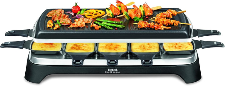 Tefal Raclette Ambiance RE4588 | für 10 Personen | inklusive Tischgrill-Funktion | Grillplatte antih