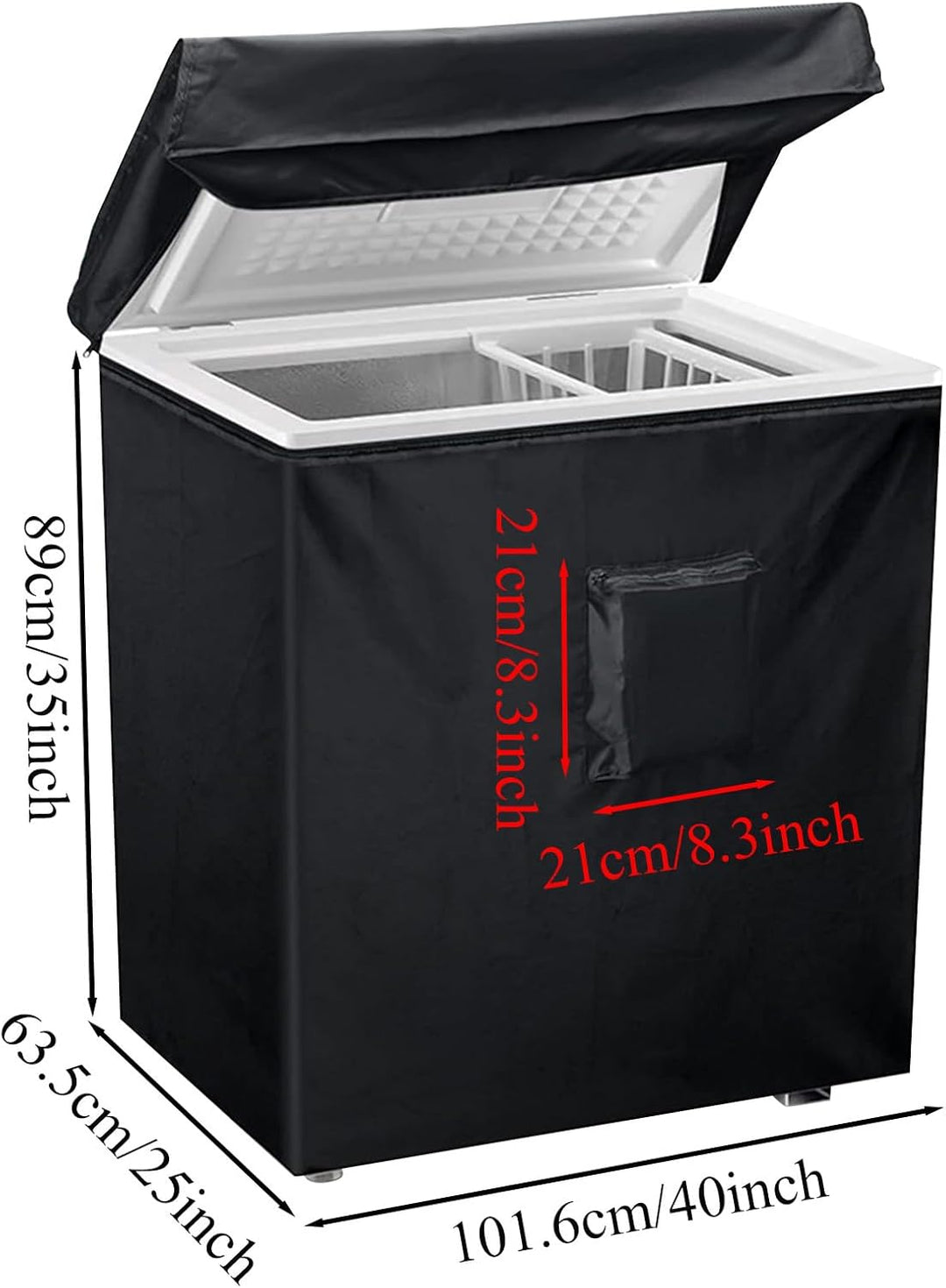 Tiefkühlschrank-Abdeckung, wasserdichter Innenschutz, 101,6 x 63,5 x 89,9 cm, Oxford-Tuch, Gefriersc