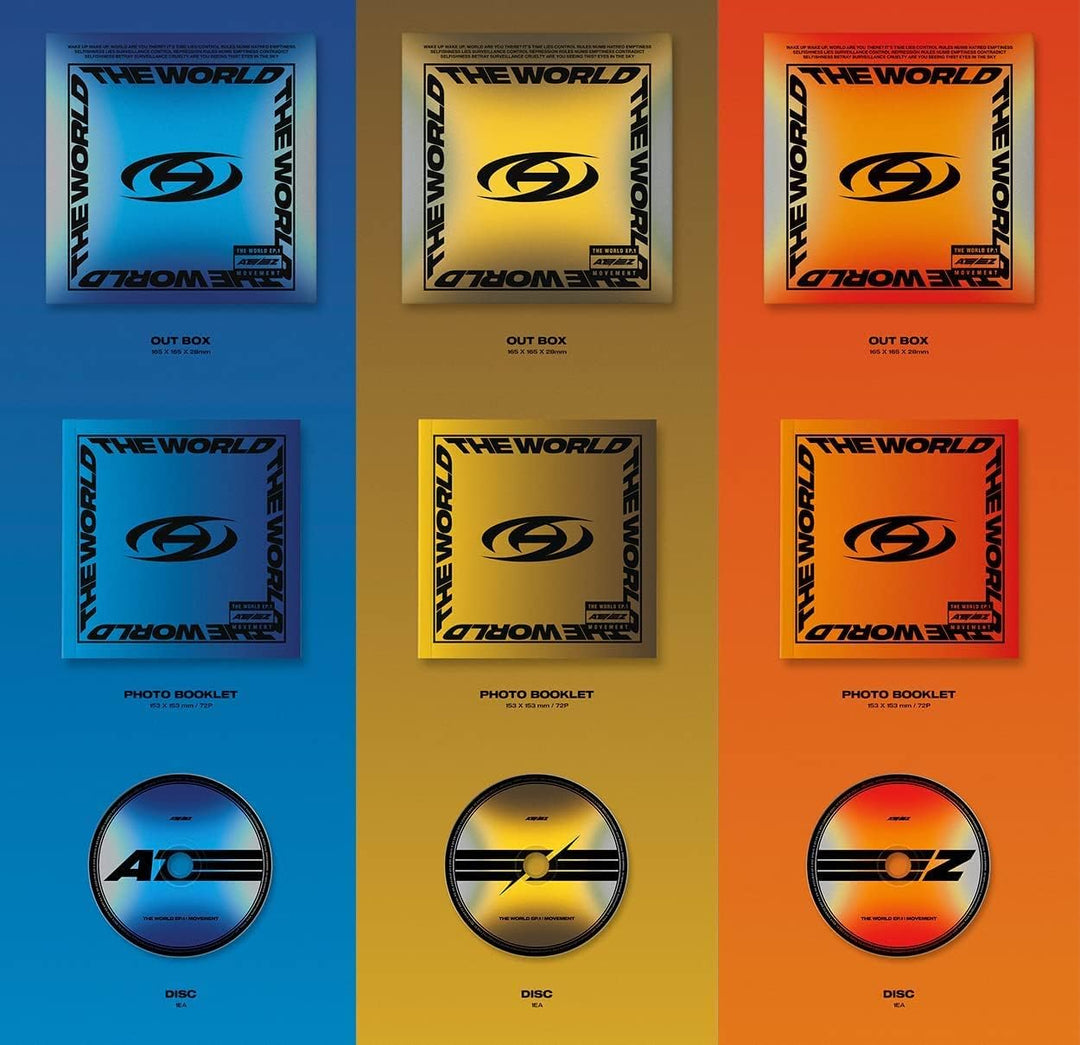KQ Entertainment Ateez – The World EP.1: Movement Album+Folded Poster (A+Diary + Z VERSET), 165 x 16