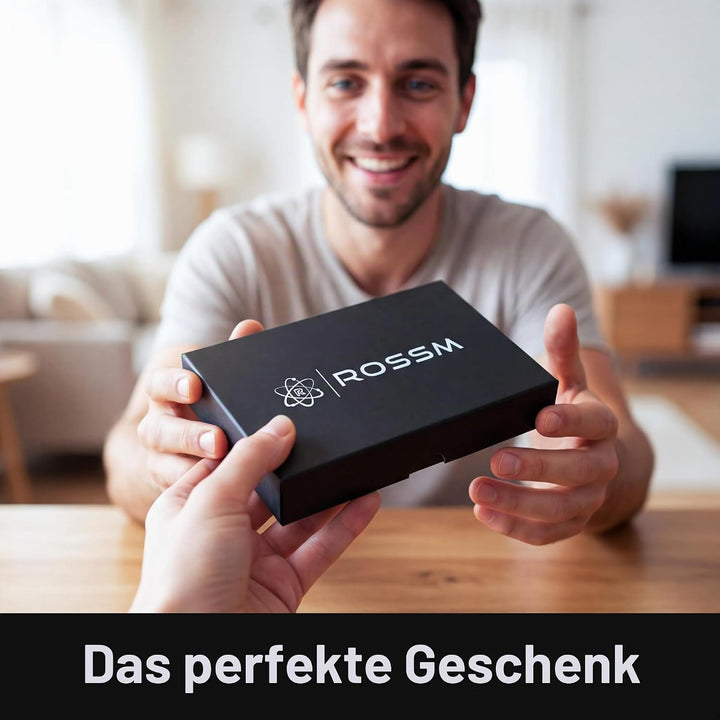 ROSSM Geldbörse Herren mit RFID-Schutz - Kartenetui Herren aus Kohlefaser und Metall mit Geldklammer