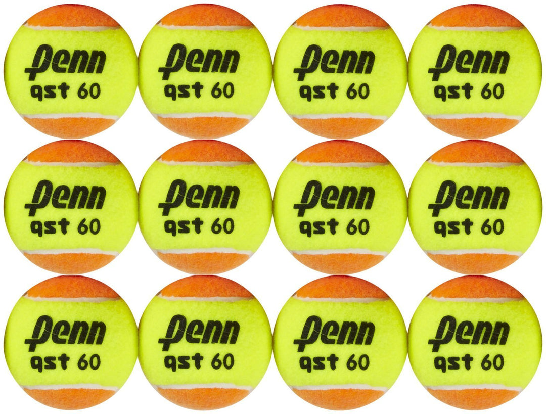 Penn QST 60 Orange Tennis Balls, 12 Ball Mesh Bag