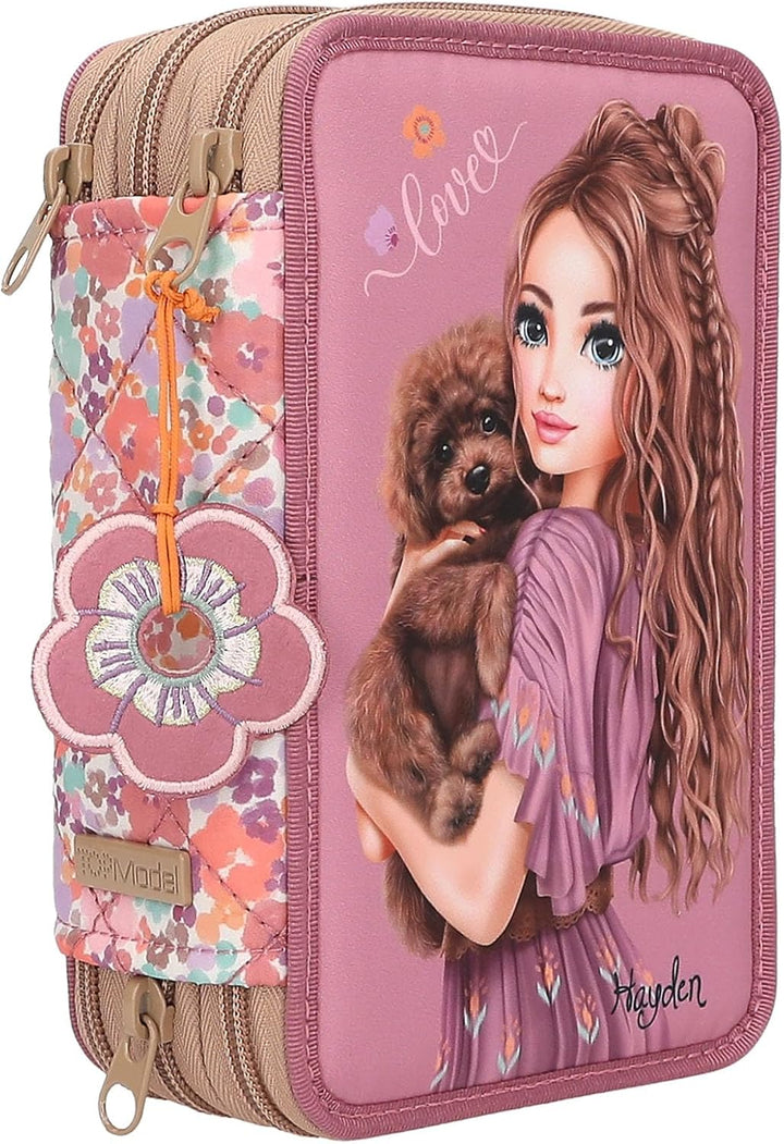 TOPModel 3-Fach Federtasche FLORAL inkl. Stifte
