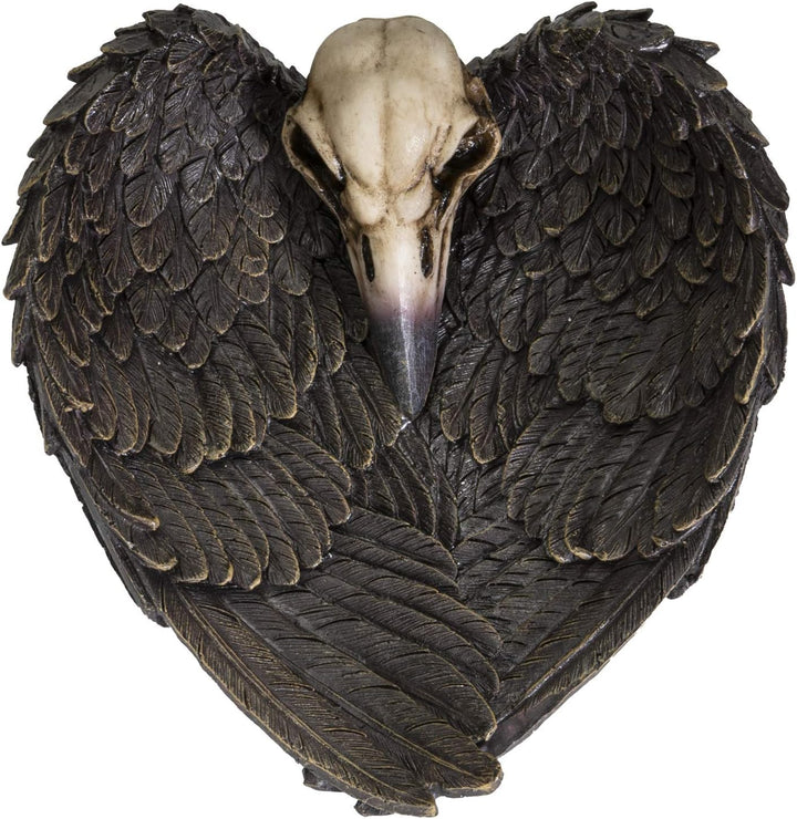 Pacific Giftware Undead Cross Winged Raven Skull Decorative Gothic Harz Dish