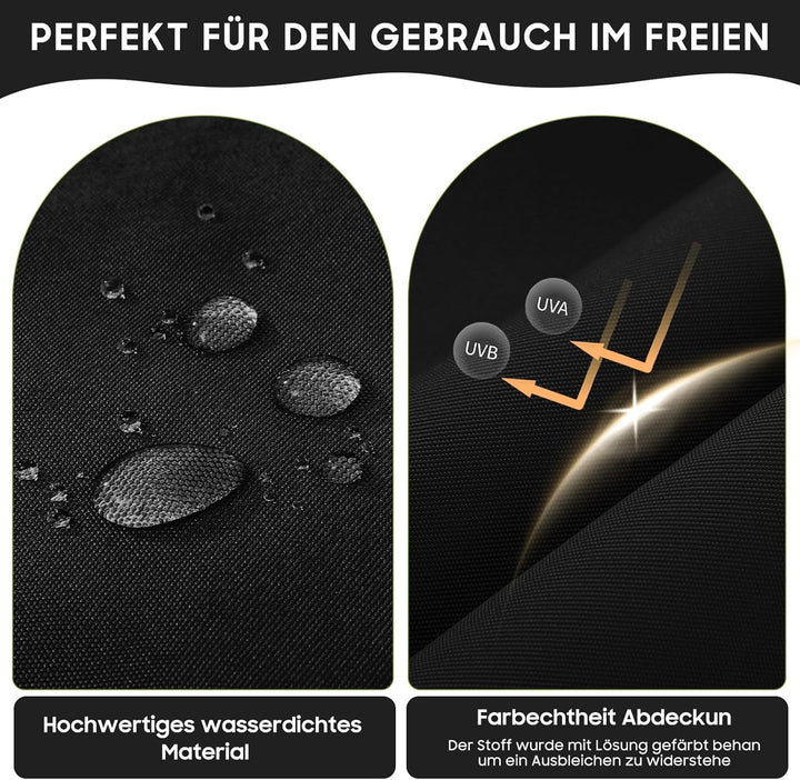 Hochlehner Auflage Gartenstuhl 120x50x6 1PC Schwarz | Schaumstoffgefülltes Sitzkissen mit Bändern fü