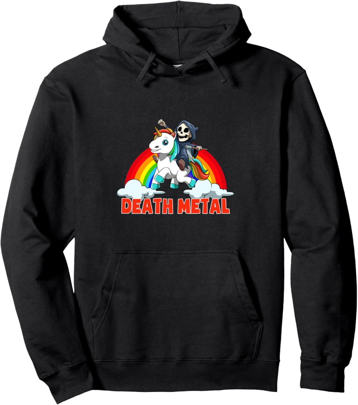 Death-Metal Lustig Schnitter Einhorn Goth Pullover Hoodie