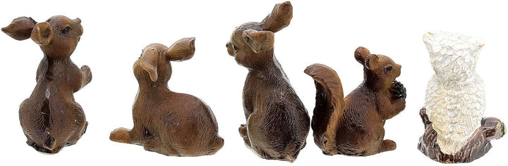 Tier-Set Eule Eichhörnchen Hase für Krippe, 12 cm