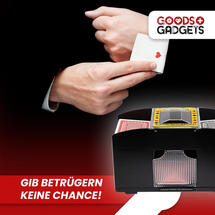 Elektrischer Kartenmischer Automatische XXL Karten-Mischmaschine für 4 Decks; Batteriebetrieben für