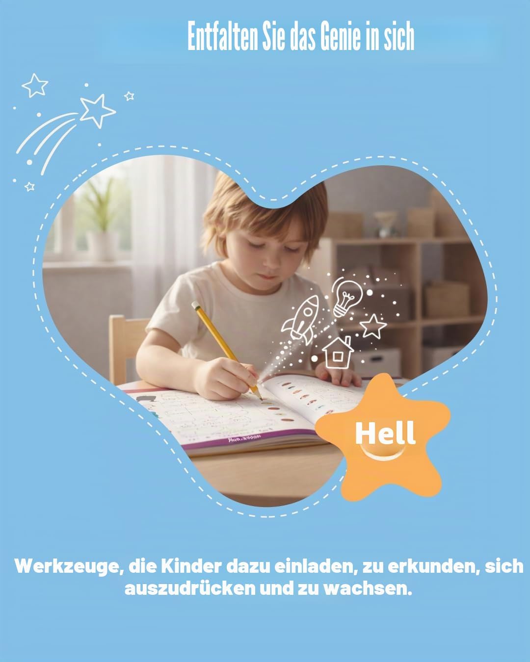 Bright Autism Beruhigende sensorische Meereslampe – Schwarz (schwarz) Nachtlicht-Projektor für Kinde
