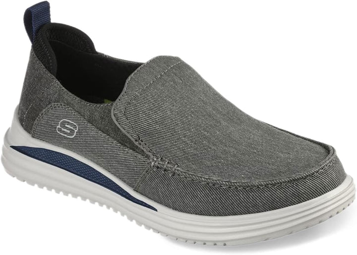 Skechers Herren Bewährt EverFlacher Slipper 41 EU Charcoal Washed Canvas, 41 EU Charcoal Washed Canv