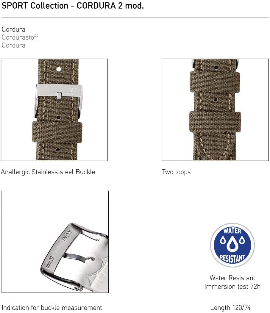 Morellato Lederarmband für Damenuhr CORDURA/2 Green 22 mm A01U2779110072CR22