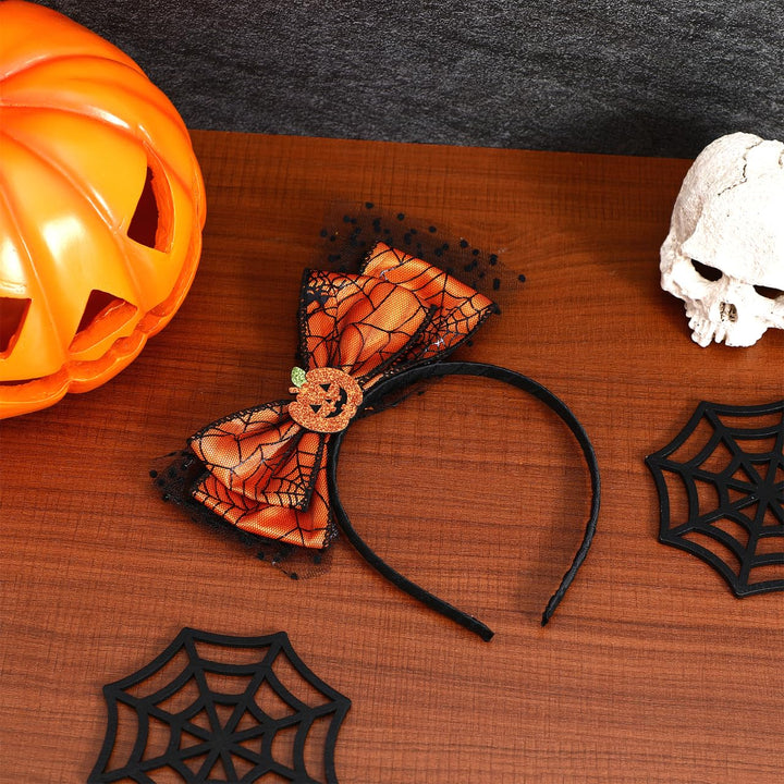EXCEART Halloween Schädel Haarreif Damen Stirnband Kürbis Haarband Flapper Schleife Mädchen Hut Mask