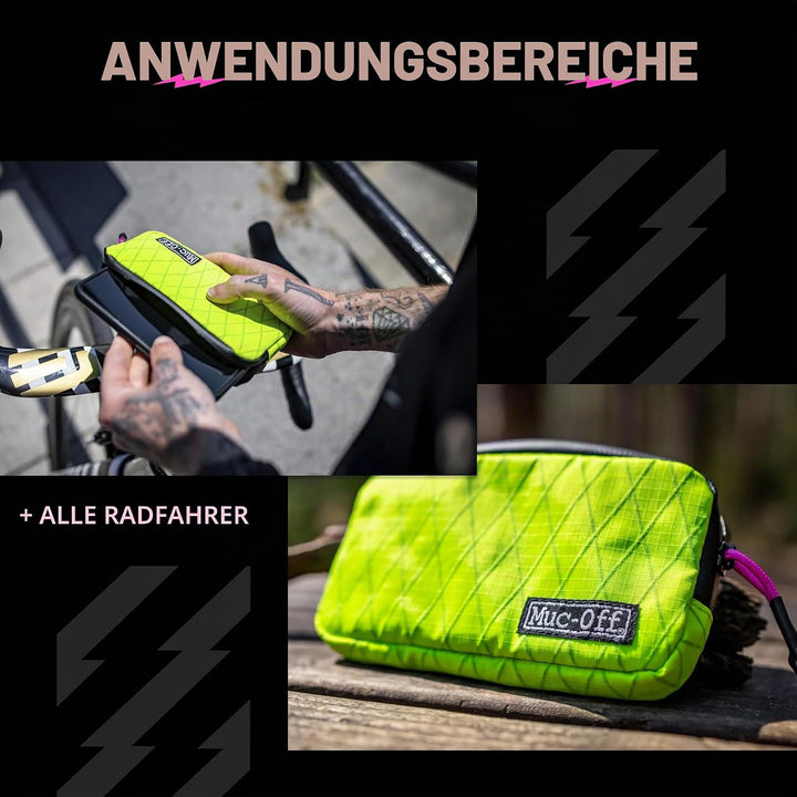 Muc-Off Essentials Wasserfeste Tasche – Robustes Neon 900D Polyester - Wasserabweisende Fahrradtasch
