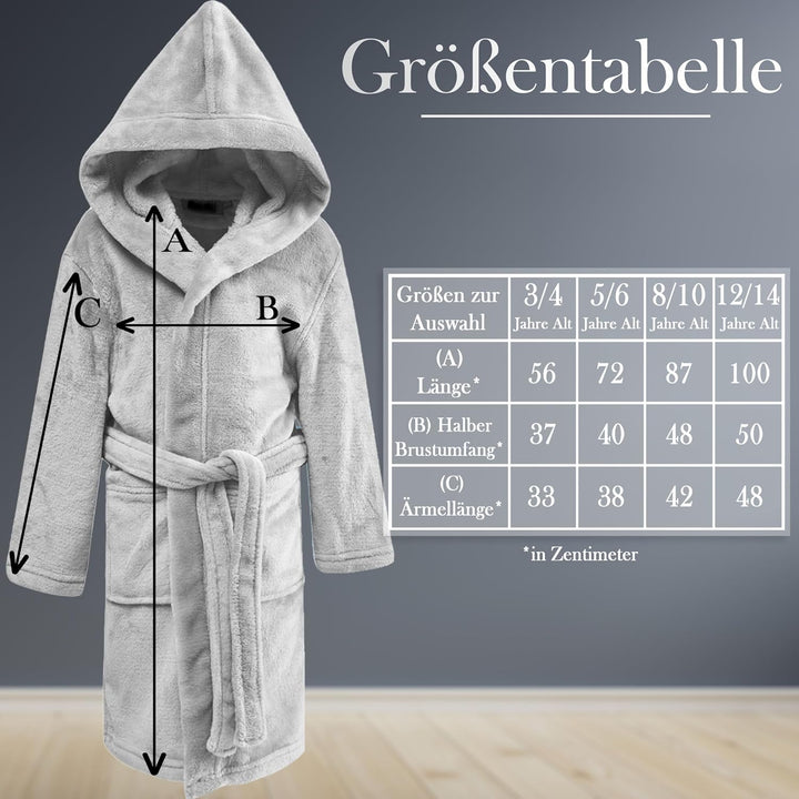 KDO MAGIC - Bademantel personalisiert kinder - Morgenmantel mit einer Stickerei - Gestickter Vorname