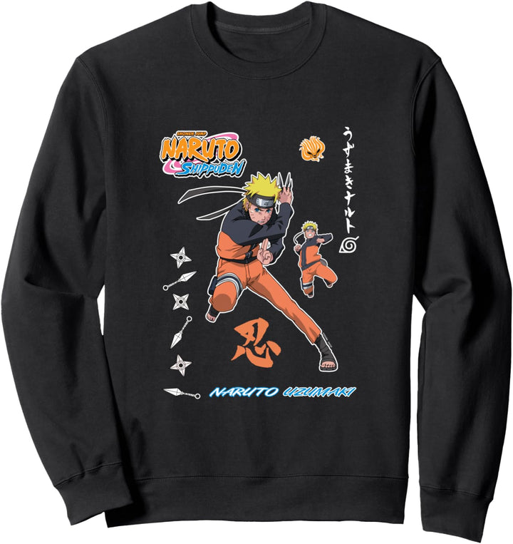 Naruto Shippuden Vintage Style Abzeichen Sweatshirt