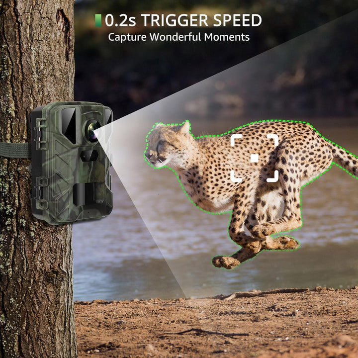 VanBangTec Mini Wildkamera 4K 50MP, Wildtierkamera mit Nachtsicht Bewegungsmelder 850 IR LEDs, 0,2s