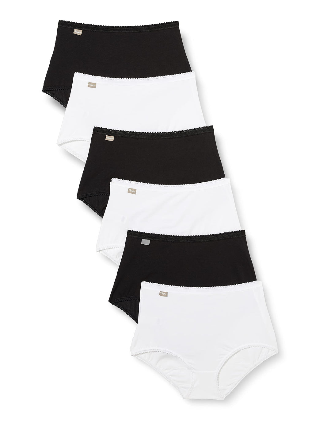 Playtex Brief Woman Essential Cotton Maxi Brief x6, M White/Black