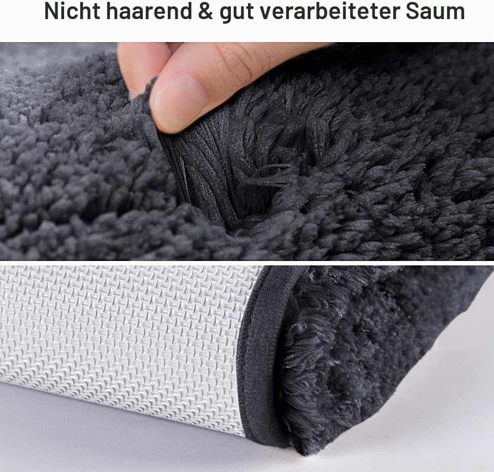 Badematten Set 2 Teilig Rutschfest Badvorleger Set Verdickt Badteppich Badgarnitur Set Weich Flausch