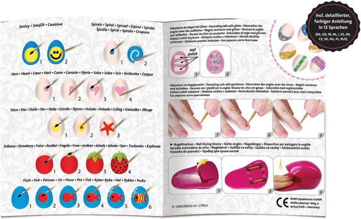Lena 42654 42654EC Super Mani Pedi Nail Salon, 4 in 1 Nagelstudio für Kinderhände, Komplettset zum V