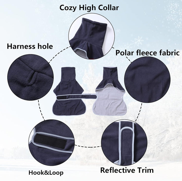 Geyecete Fleece Hundemantel Pullover Windhunde,Whippet winterjacken ,Verstellbaren Hundeweste,kleidu