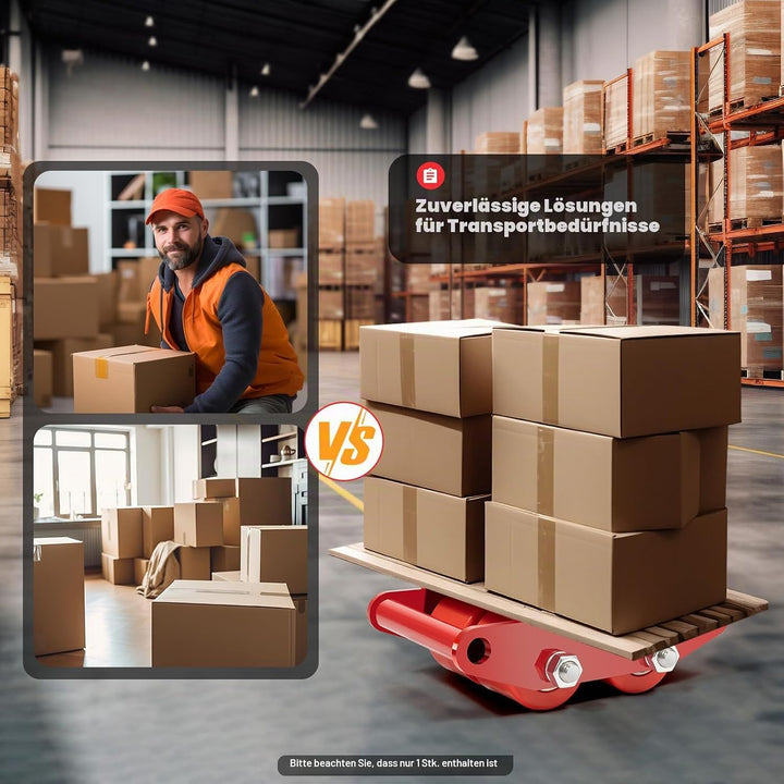 6 * Panzerrollen Roller Transportfahrwerk, Maschinentransport Industrieroller mit 4 PU-Richtungsräde