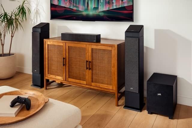 Polk Audio MXT10 Hochleistungs-Subwoofer, 50 W, Schwarz
