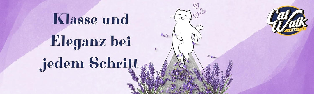 CatWalk Lavendel Katzenstreu | 20L - Einzelpack | 100% Bentonit, klumpend, Geruchskontrolle, Frische