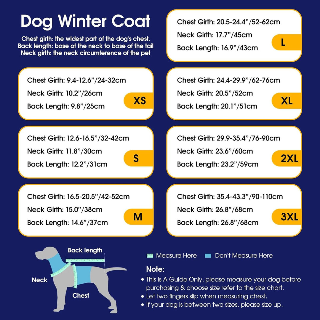 ASENKU Hundemantel Winter XL – Wasserdicht &amp; Winddicht für Grosse Hunde | Fleecegefüttert, Reflektor