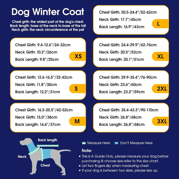 ASENKU Hundemantel Winter XL – Wasserdicht &amp; Winddicht für Grosse Hunde | Fleecegefüttert, Reflektor