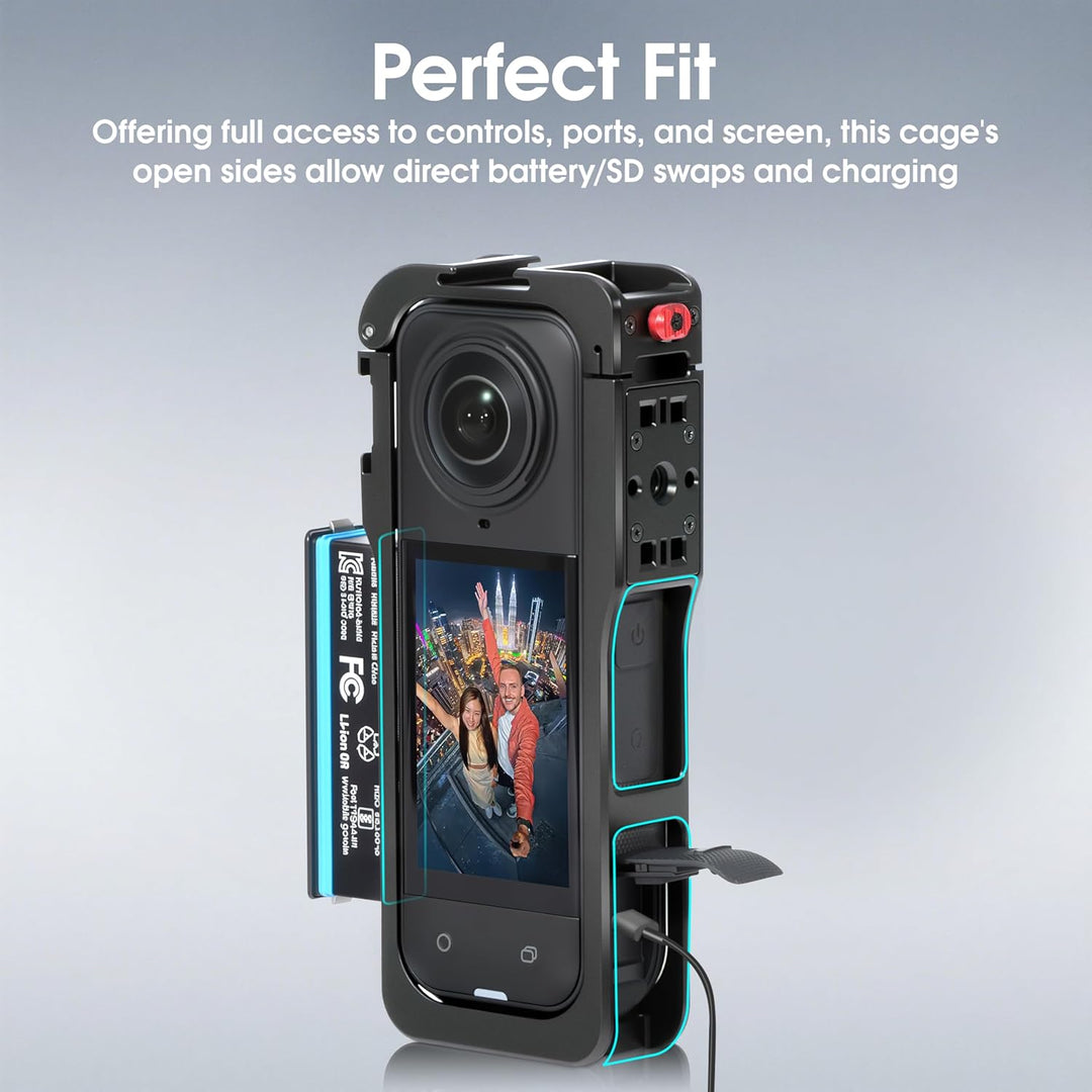 Utility Frame für Insta360 X5, Metallgehäuse für Insta 360 X5 Zubehör, Schutzkäfig mit Silikon-Objek