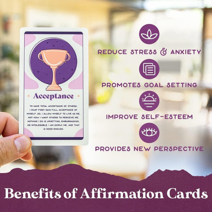 PURPLE CANYON Daily Affirmation Cards for Stress Relief, Meditation, and Motivation | Perfect Mindfu