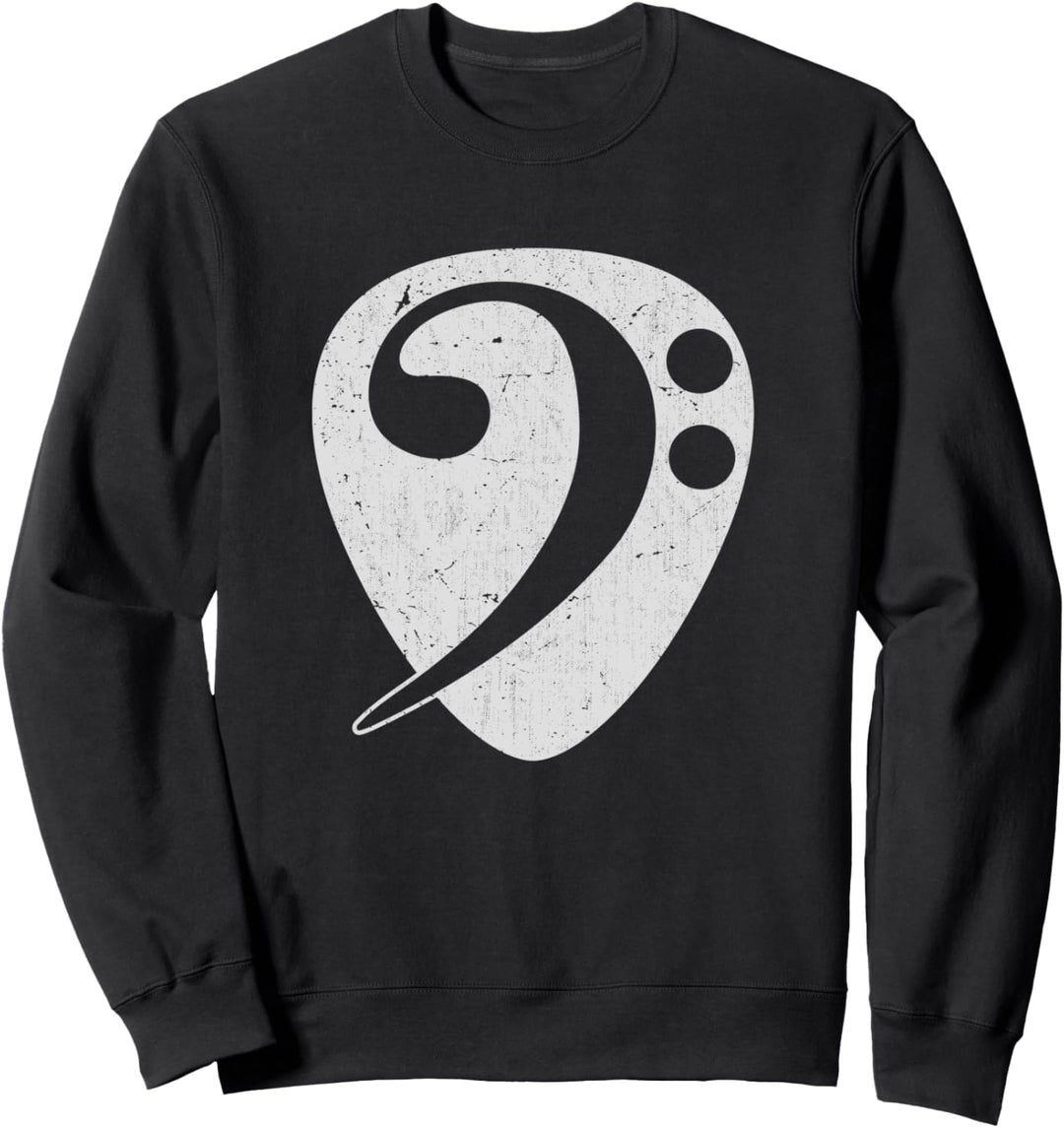 Bassist Plektrum Musiker Bassschlüssel Bass Gitarre Sweatshirt