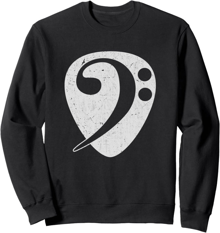 Bassist Plektrum Musiker Bassschlüssel Bass Gitarre Sweatshirt