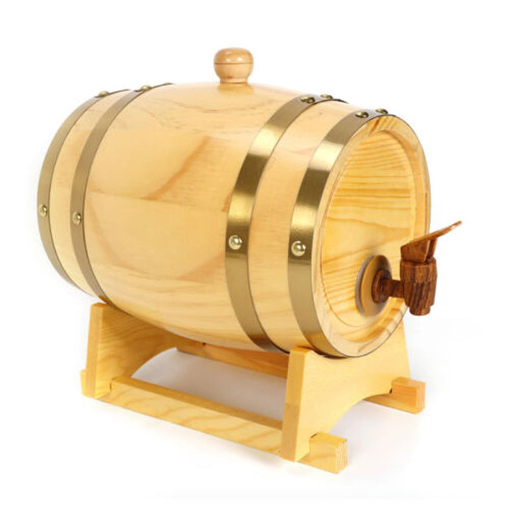 3 Liter Holzfass mit Bock und Zapfhahn Kiefernweinfass Fass Schnapsfass Weinfass Whiskyfass Holzfass