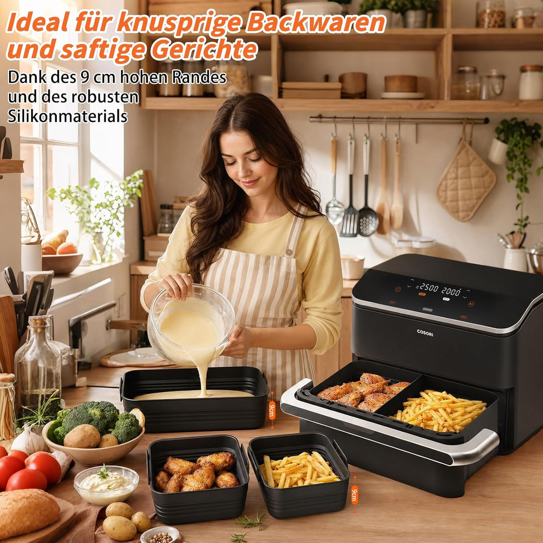 Heissluftfritteuse Silikonform für Ninja AF500EU AF500EUCP 10,4L | COSORI 10L Airfryer Zubehör Wiede
