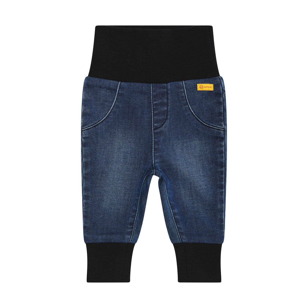 Steiff Unisex Baby Hose Jeans Wirk Denim einfarbig, 92