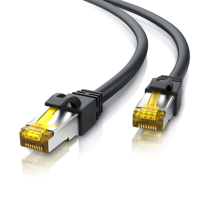 CSL - 10 x 0,25m CAT 7 Netzwerkkabel Gigabit Ethernet LAN Kabel - 10000 Mbit s - Patchkabel - Cat.7