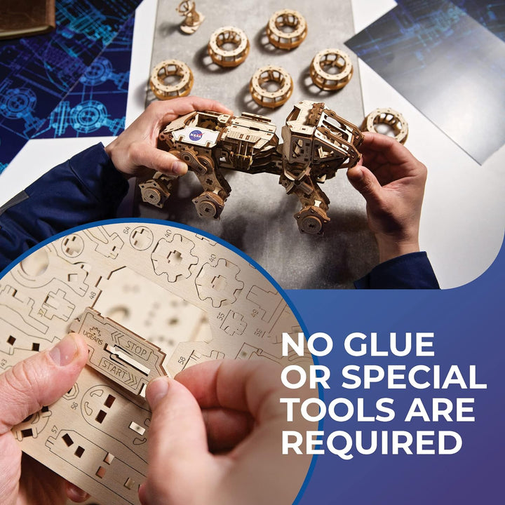 UGEARS Bemannter Mars Rover - Modellbausatz Erwachsene - 3D Holzpuzzle Mars Rover - Modellbau Holzba